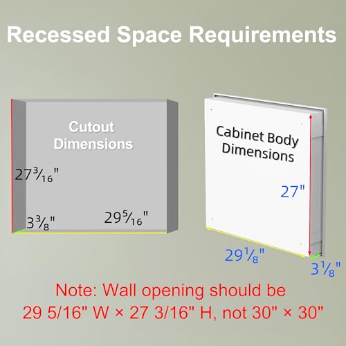 30 x 30 Inch Framed Medicine Cabinet Mirror