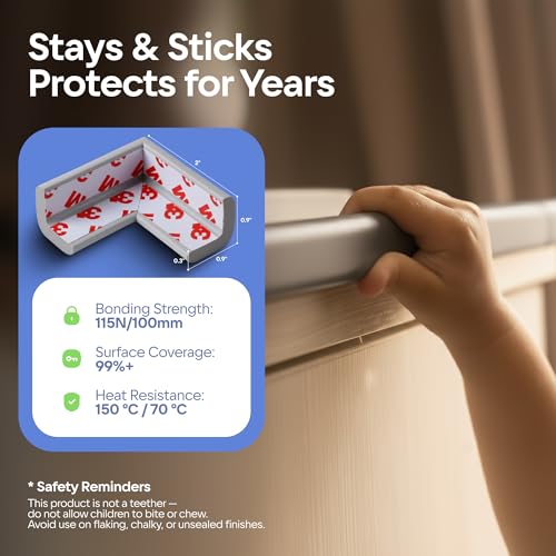 Baby Proof Corners 20.4ft and Edges with Furniture Corner & Edge Safety Bumpers (9 Count)