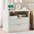 31" Wide Fluted Nightstand with Charging Station