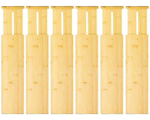 6 Pack Bamboo Drawer Dividers