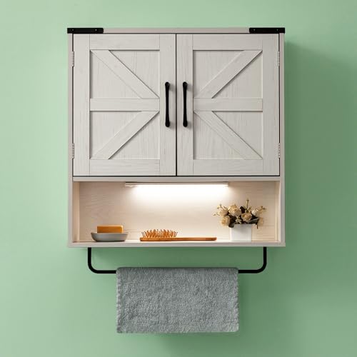 24" Bathroom Wall Cabinet with Barn Doors