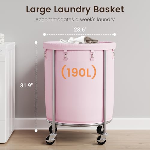 Laundry Basket with Wheels