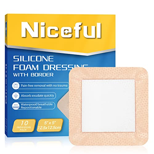 Silicone Foam Dressing 5“x5 10 Pcs (10 Count)