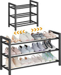 3 Tier Expandable Metal Shoe Rack for Closet & Entryway (3 Count)