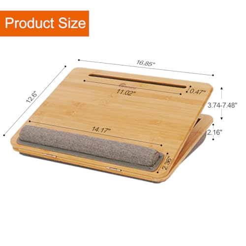 Adjustable Bamboo Lap Desk with Cushion