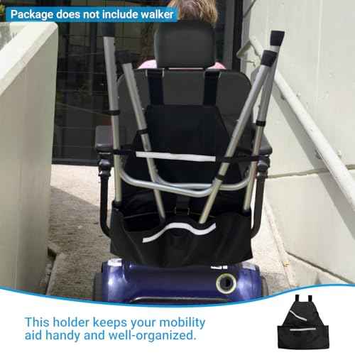 Walker Holder for Mobility Scooters & Power Chairs Rollator Stand Support Storage Accessories