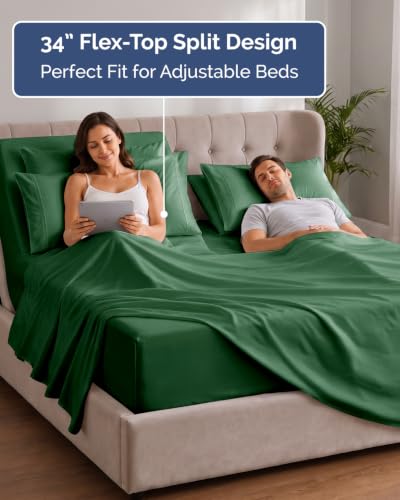 Extra Deep Flex Top Split Head King Sheet Set