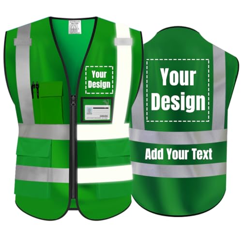 High Visibility Safety Vest Customize Your Logo Protective Workwear 5 Pockets Outdoor Work Vest