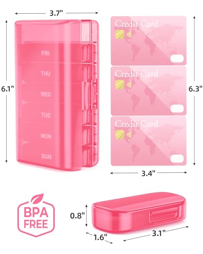 Weekly Pill Organizer with Large Capacity (7 Count)