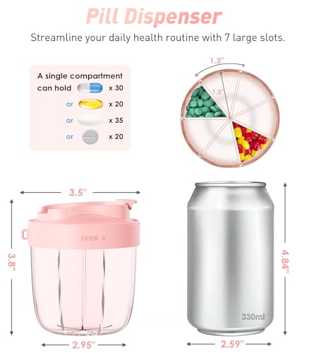 Cute Pill Organizer with 7 Compartments
