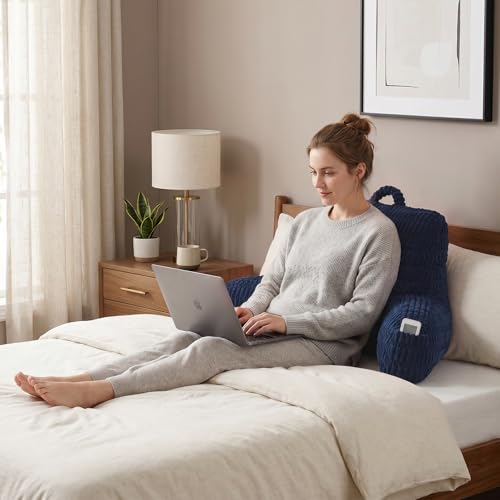 Large Reading Pillow for Sitting Up with Arms