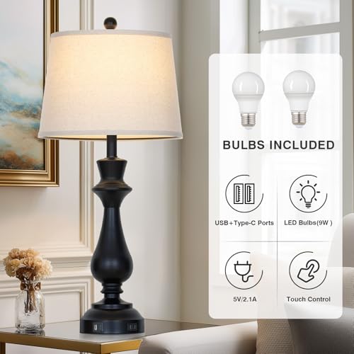 Modern Black Table Lamp for Living Room