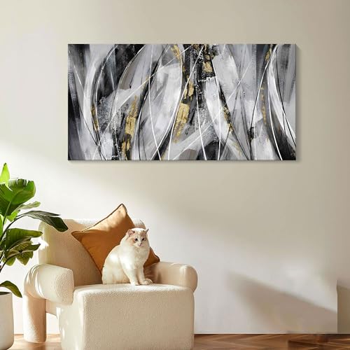 Black and Gold Abstract Wall Art
