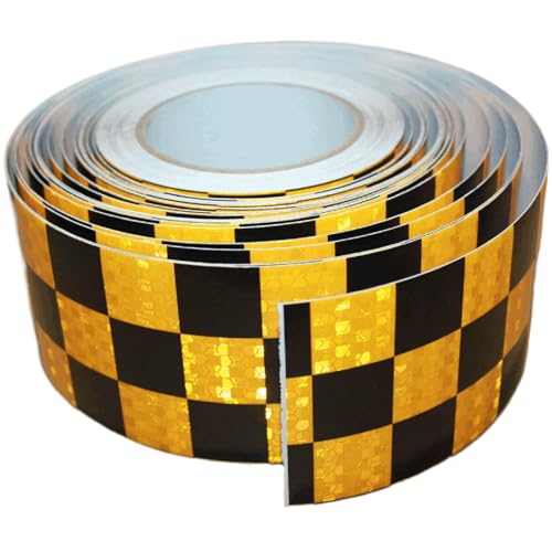Reflective Tape Yellow Black 3 inch X 166 feet