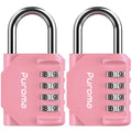 2 Pack Combination Lock Locker 4 Digits Combo Padlock Gym Rose Pink (2 Count)