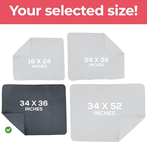 4 Pack Waterproof Reusable Heavy Absorbency Incontinence Bed Pads 34"x36" (4 Count)