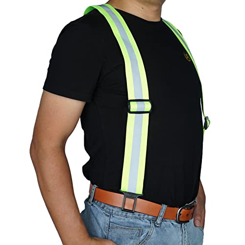 Hi Vis Safety Suspenders Reflective Safety Tool Belt Suspender for Men Heavy duty big and tall