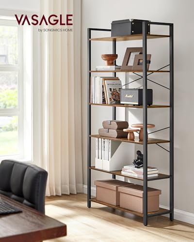 6 Tier Bookshelf with Steel Frame