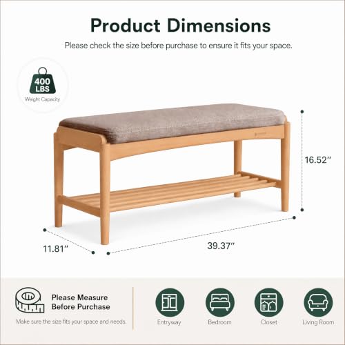 Oak Wood Shoe Bench