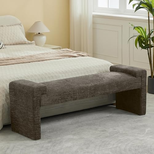58.7" End of Bed Bench Upholstered Modern Bedroom Bench for Living Room & Entryway