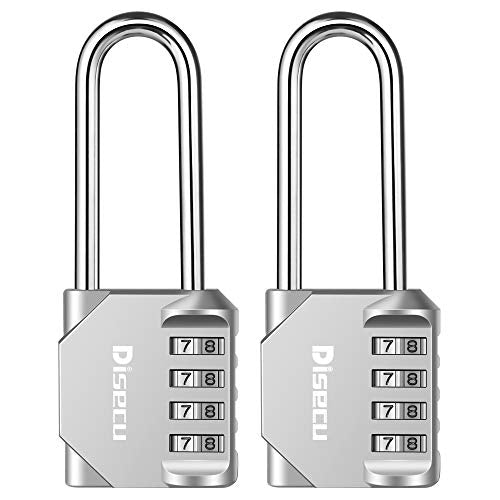 2 Pack disecu 2.6 Inch Long Shackle Combination Lock (2 Count)
