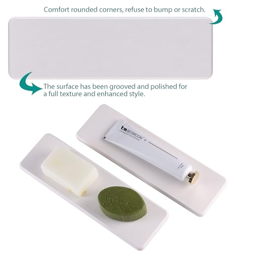 2Pcs Stone Soap Trays Water Absorbing Diatomite Coaster (2 Count)