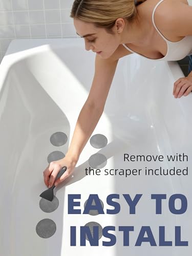 12PCS Round Non Slip Bathtub Stickers with Scraper