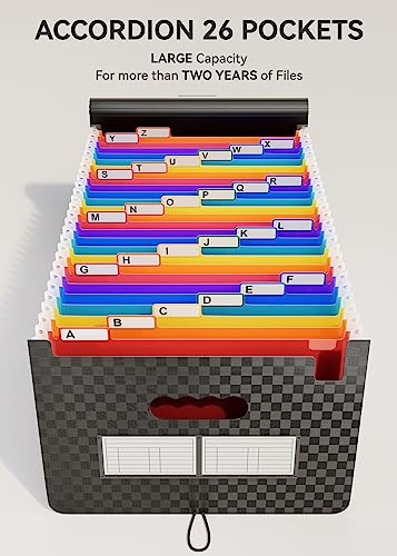 26 Pockets Accordian File Organizer