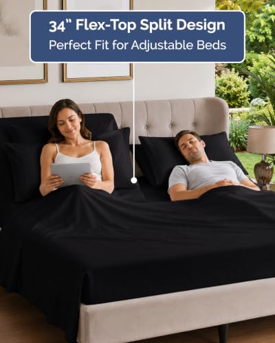 Flex Top Split Head King 6 Piece Sheet Set