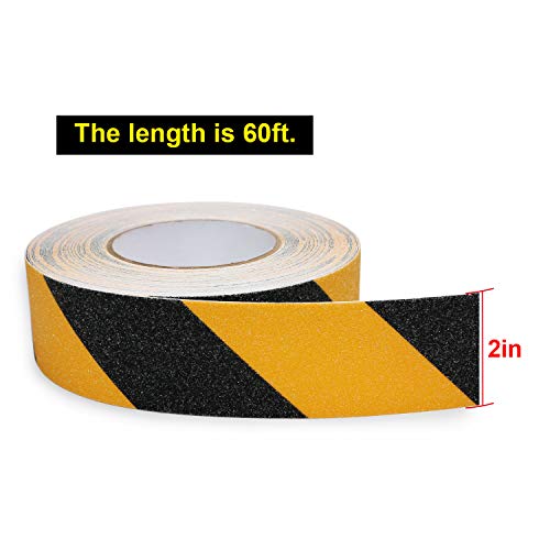 Anti Slip Safety Grip Tape 2 Inch x 60 Ft Heavy Duty Black & Yellow - Bel Marant