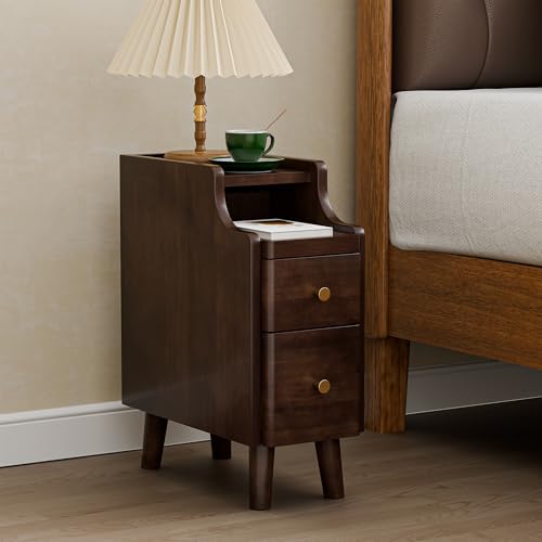 Narrow Nightstand with Drawers Set 2 (2 Count)