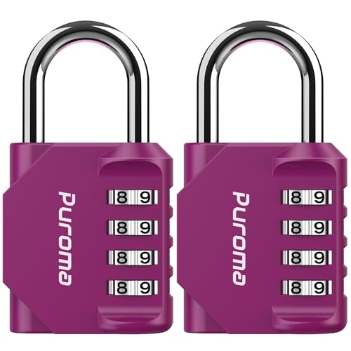 2 Pack Combination Lock Locker 4 Digits Combo Padlock Gym Red (2 Count)
