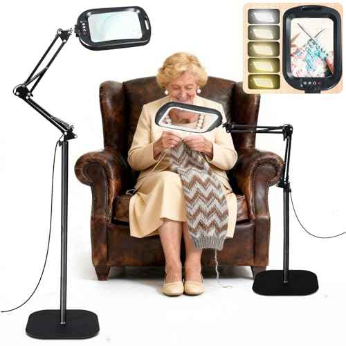 30X 10X Extra Large Floor Magnifying Glass with Light and Stand