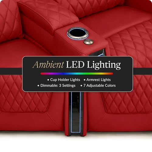 Apex Home Theater Seating Red Row of 5