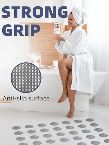 12PCS Round Non Slip Bathtub Stickers with Scraper