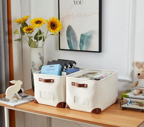 Storage Bins Large Fabric Storage Baskets for Shelves 3 Pack (3 Count)