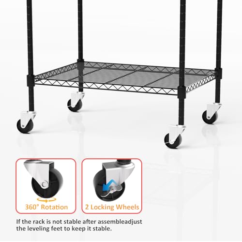 4 Tier Storage Shelves with Wheels (4 Count)