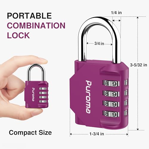 1 Pack Combination Lock Locker 4 Digits Combo Padlock Gym Red