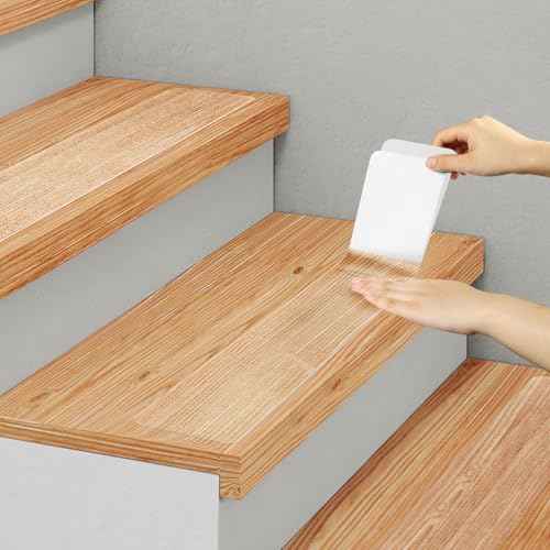 Clear Non Slip Stair Treads for Wooden Steps Indoor 5 Pack 4" x 28" Pre