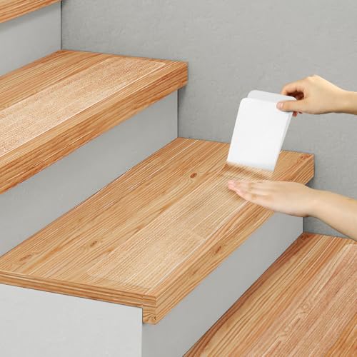 Clear Non Slip Stair Treads for Wooden Steps Indoor 5 Pack 6" x 30" Pre