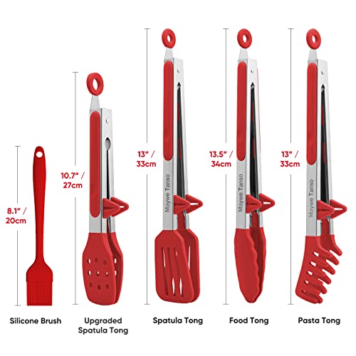 5 Pack Kitchen Tongs for Cooking with Silicone Tip