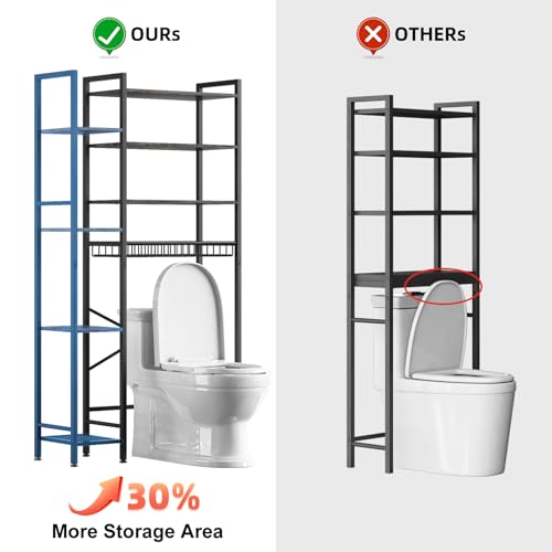 8 Tier Over The Toilet Storage with Side Rack