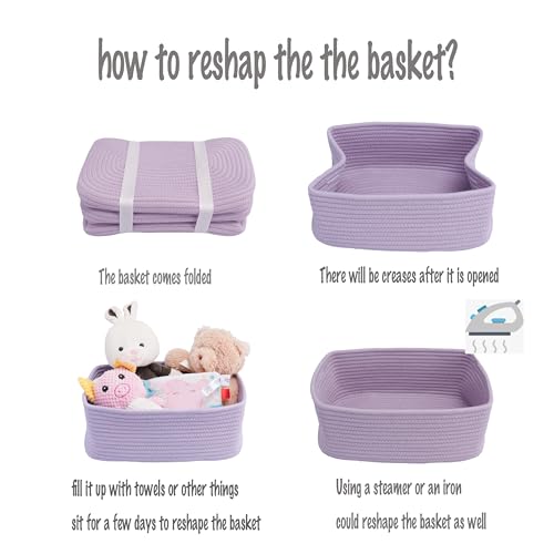 Small Woven Storage Baskets for Shelves (3 Count)
