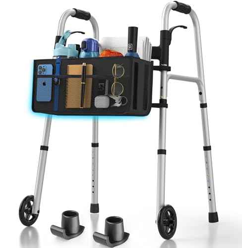 Folding Walkers for Seniors with Basket and Ski Glides