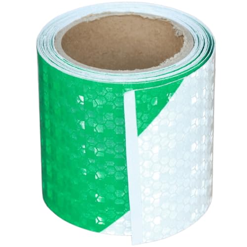 Green and White Reflective Tape Outdoor Waterproof 3 inch X 10 feet