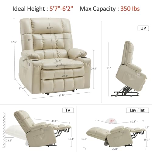 Oversized Dual Motor Power Lift Recliner Chair for Elderly R7891