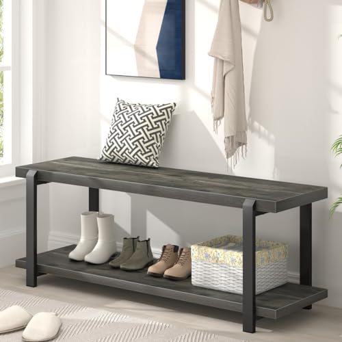 Industrial Entryway Bench with Storage