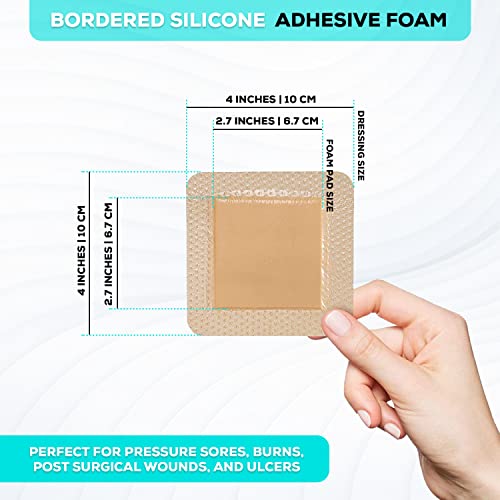 Silicone Foam Adhesive Dressing with Border (5 Count)