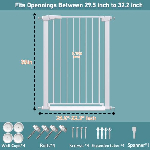 38" Extra Tall Baby Gate for Stairs