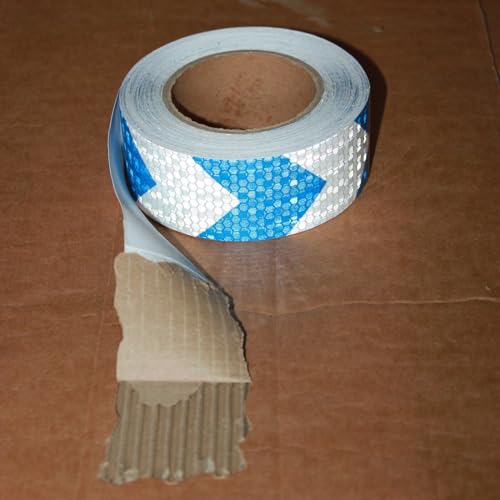 Reflective Tape Blue and White 2 inch X 66 feet